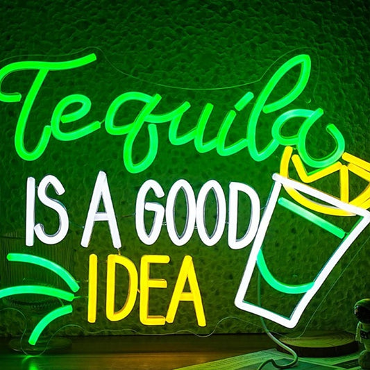 Fun Bright “Tequila is a Good Idea” LED Night Light Bar Room Wall Decoration