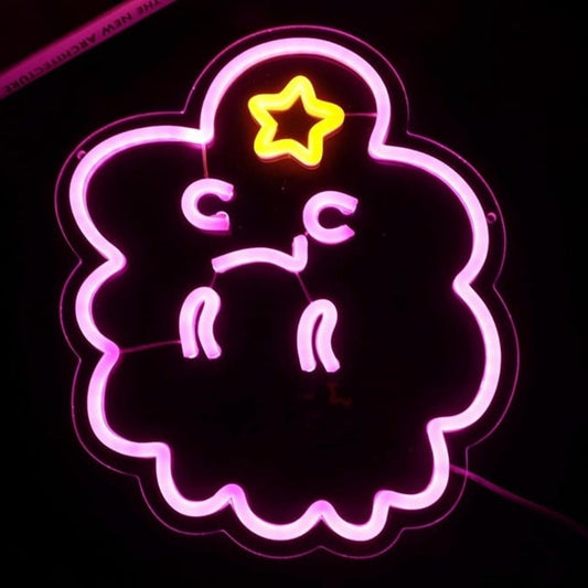Fun Bright Pink Cloud Kid LED Night Light Room Wall Decoration