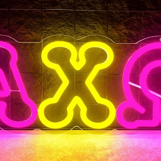 Lovely Bright Pink / Yellow Alpha Chi Omega LED Night Light Room Wall Decoration