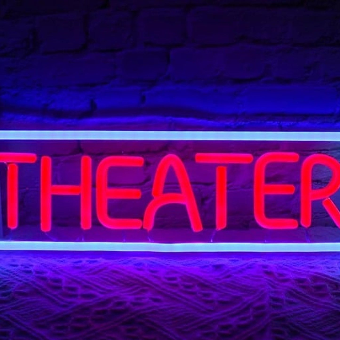 Vivid Bright Blue/Red Theater LED Night Light Movie Room Cinema Wall Decor
