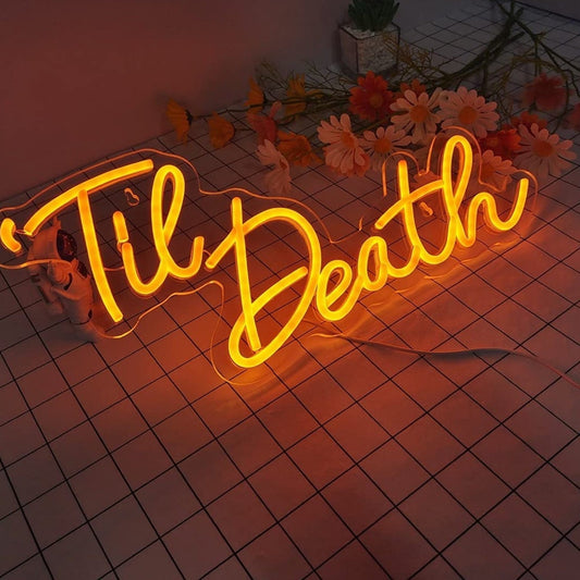 Romantic Warm “Til’ Death” LED Love Light Engagement Wedding Decor