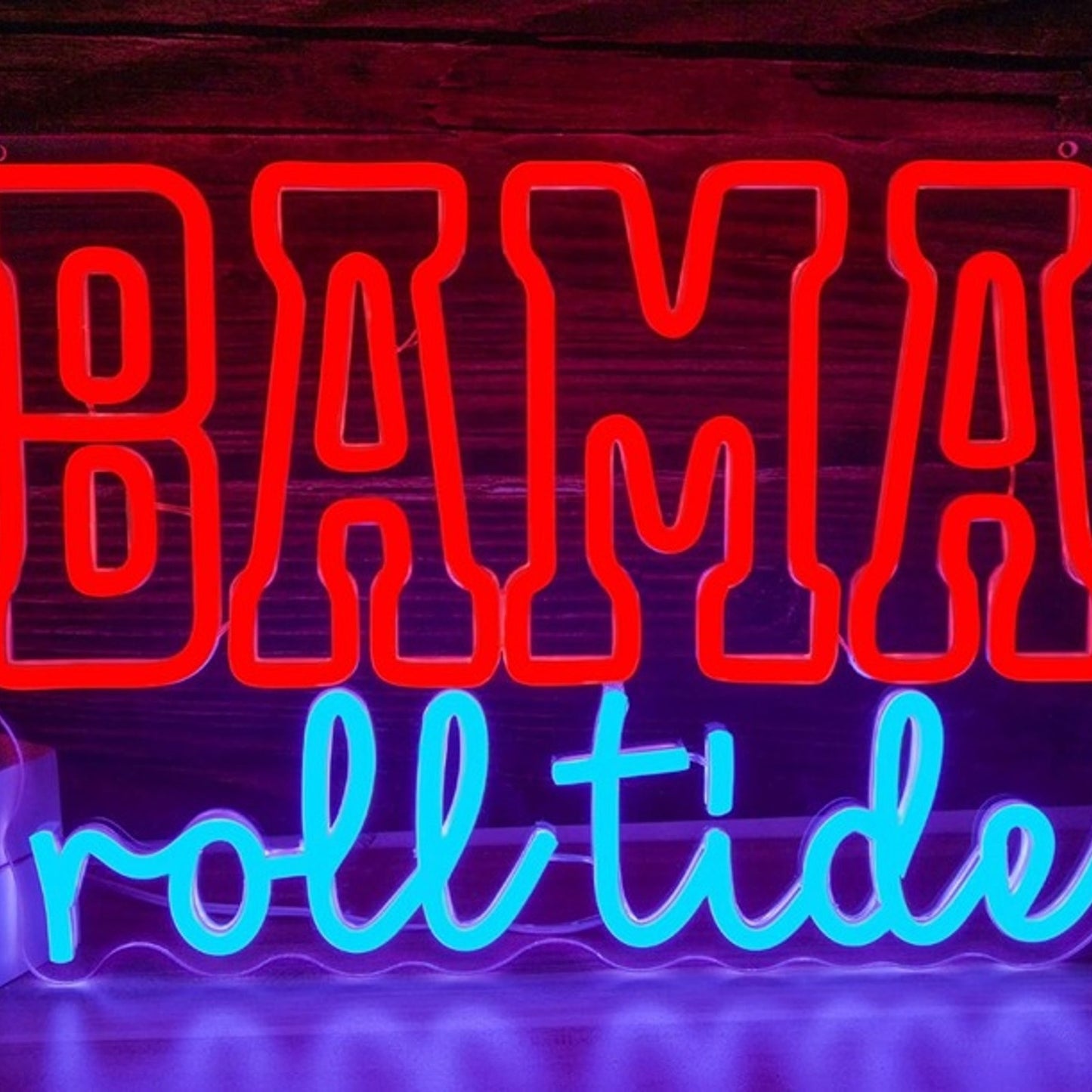 Bright Red / Blue “Bama: Roll Tide” LED Light Alabama Football Sport Wall Decor