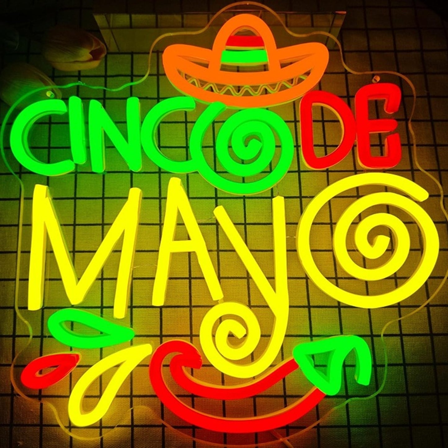 Vivid Bright Colorful “Cinco De Mayo” LED Night Light Room Wall Decoration