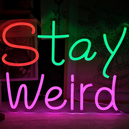 Fun Bright Colorful “Stay Weird” LED Night Light Room Wall Decoration