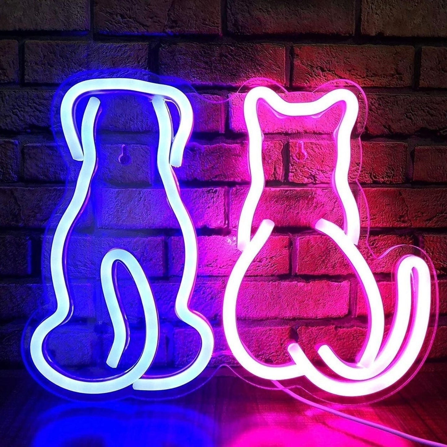 Cute Pink and Blue Cat & Dog LED Light Pet Lover Decoration