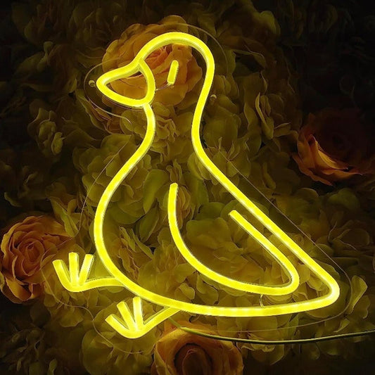 Adorable Bright Yellow Duck LED Night Light Room Wall Decor