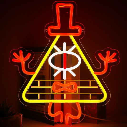 Fun Bright Yellow Bill Cipher LED Night Light Gravity Falls LED Light Room Decor