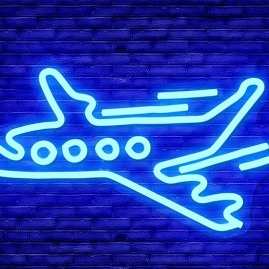 Vivid Bright Blue Flying Airplane LED Night Light Room Wall Decoration