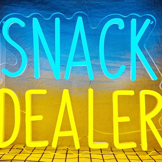 Fun Bright Blue / Yellow “Snack Dealer” LED Night Light Room Wall Decoration
