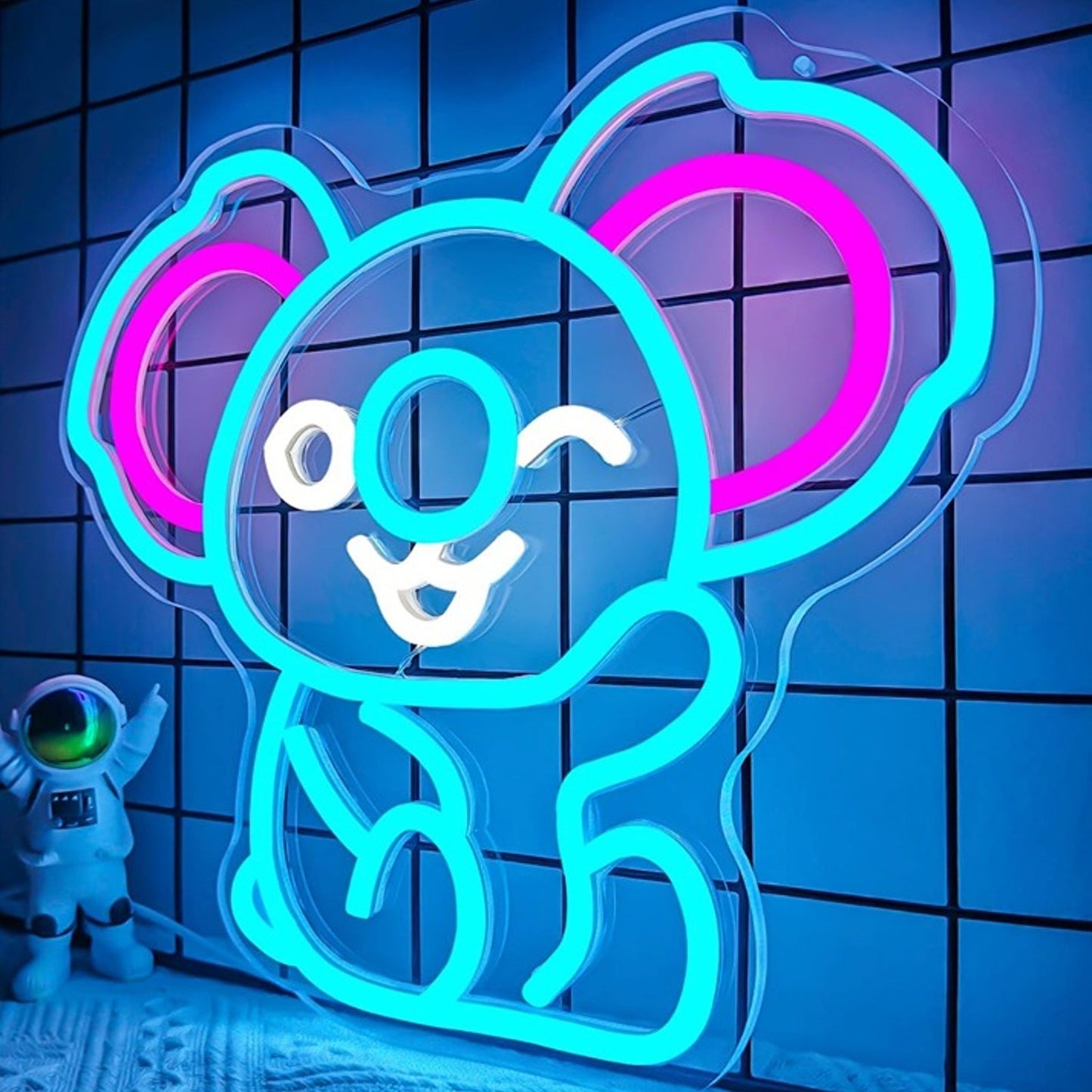 Fun Bright Baby Blue Koala Bear LED Night Light Room Wall Decoration