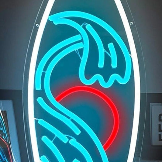 Fun Bright Ocean Wave Sunset Surfboard LED Night Light Room Wall Decor