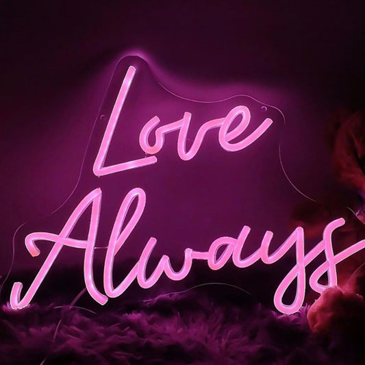 Lovely Bright Pink “Love Always” LED Night Light Room Wall Decoration