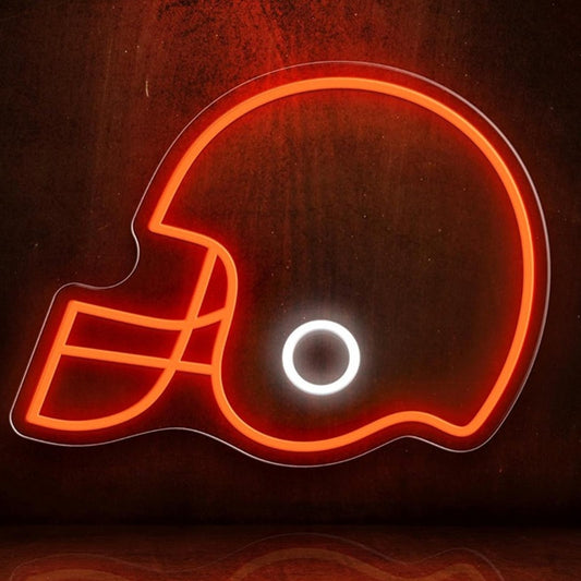 Vivid Bright Orange Football Helmet LED night Light Room Wall NFL Decor
