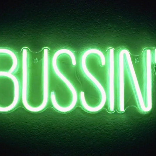 Bright Green BUSSIN LED Light Wall Decoration