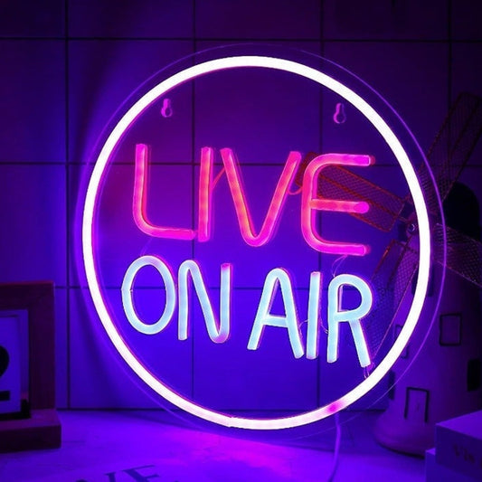 Vivid Bright Circle Live On Air LED Night Light Studio Radio Streaming Sign