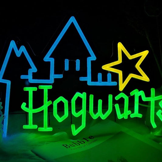 Bright Blue / Green Hogwarts Castle LED Night Light Harry Potter Room Wall Decor