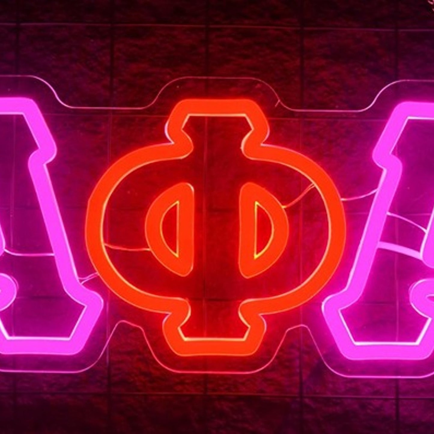 Vivid Bright Pink / Red Alpha Phi Alpha LED Night Light Room Wall Decoration