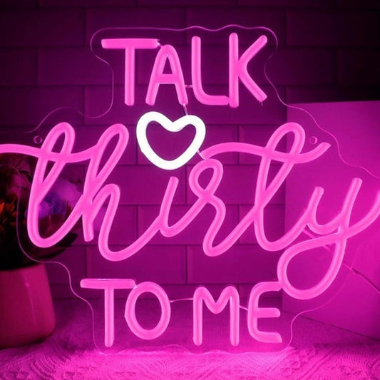 Fun Bright Pink”Talk Thirty to Me” Heart LED Night Light Birthday Party Decor