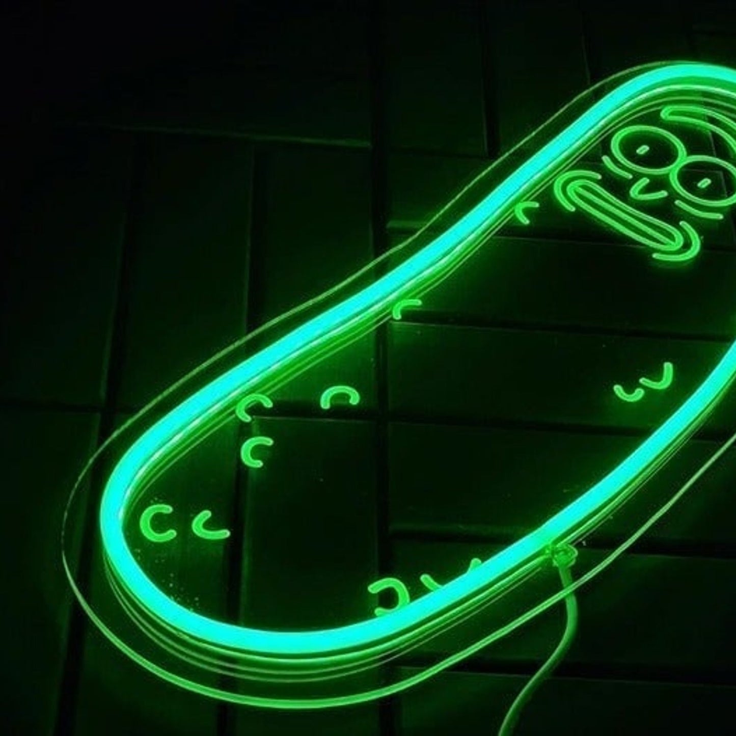 Fun Bright Green Pickle Rick & Morty LED Night Light Room Cartoon Decoration