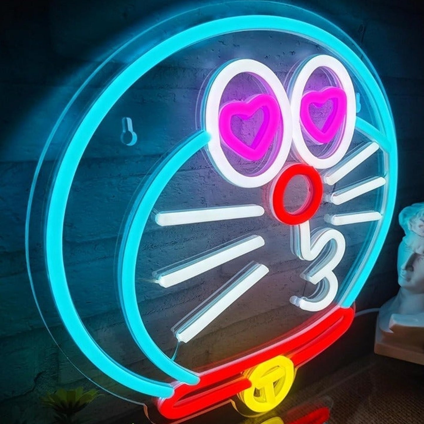 Cute Warm Heart Eye Kissy Face Doraemon LED Light Manga Wall Decor