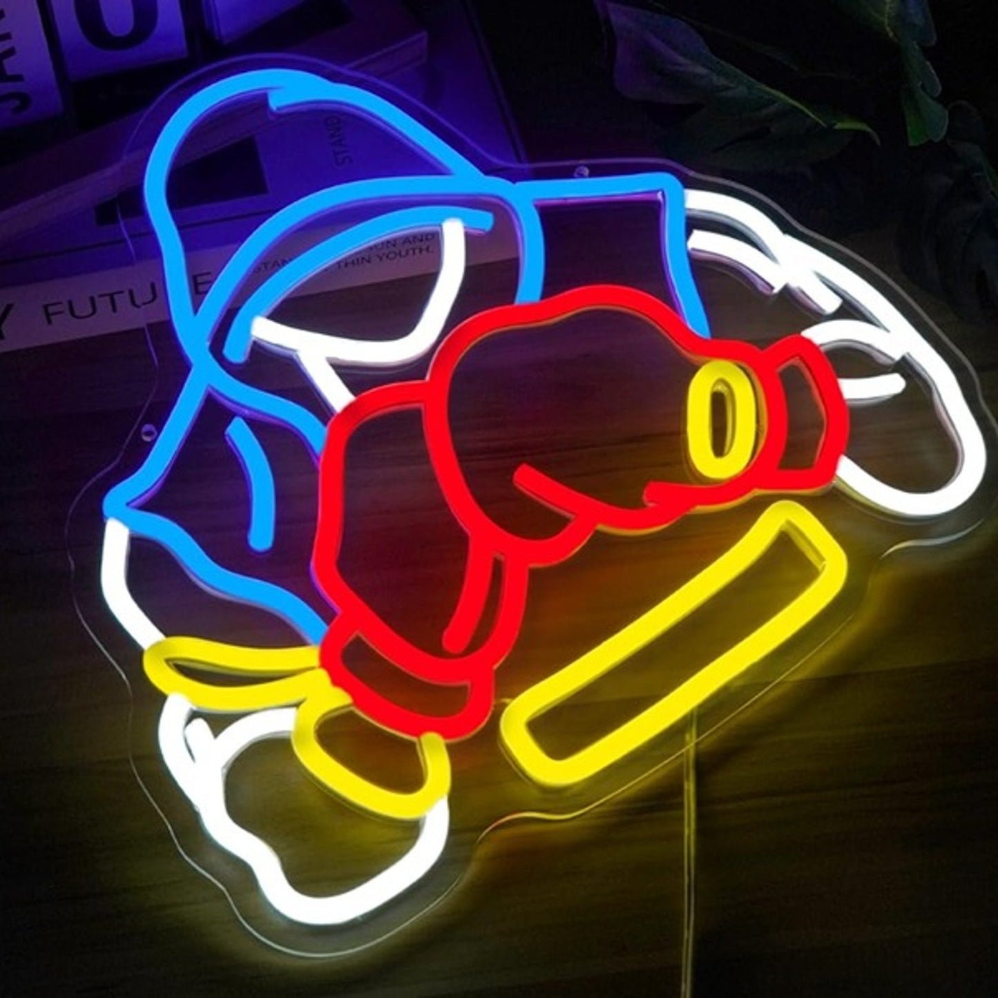 Vivid Bright Colorful Strong Boxing Man LED Night Light Gym Room Wall Decoration