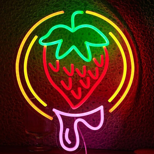Tasty Bright Colorful Strawberry LED Night Light Room Wall Decoration