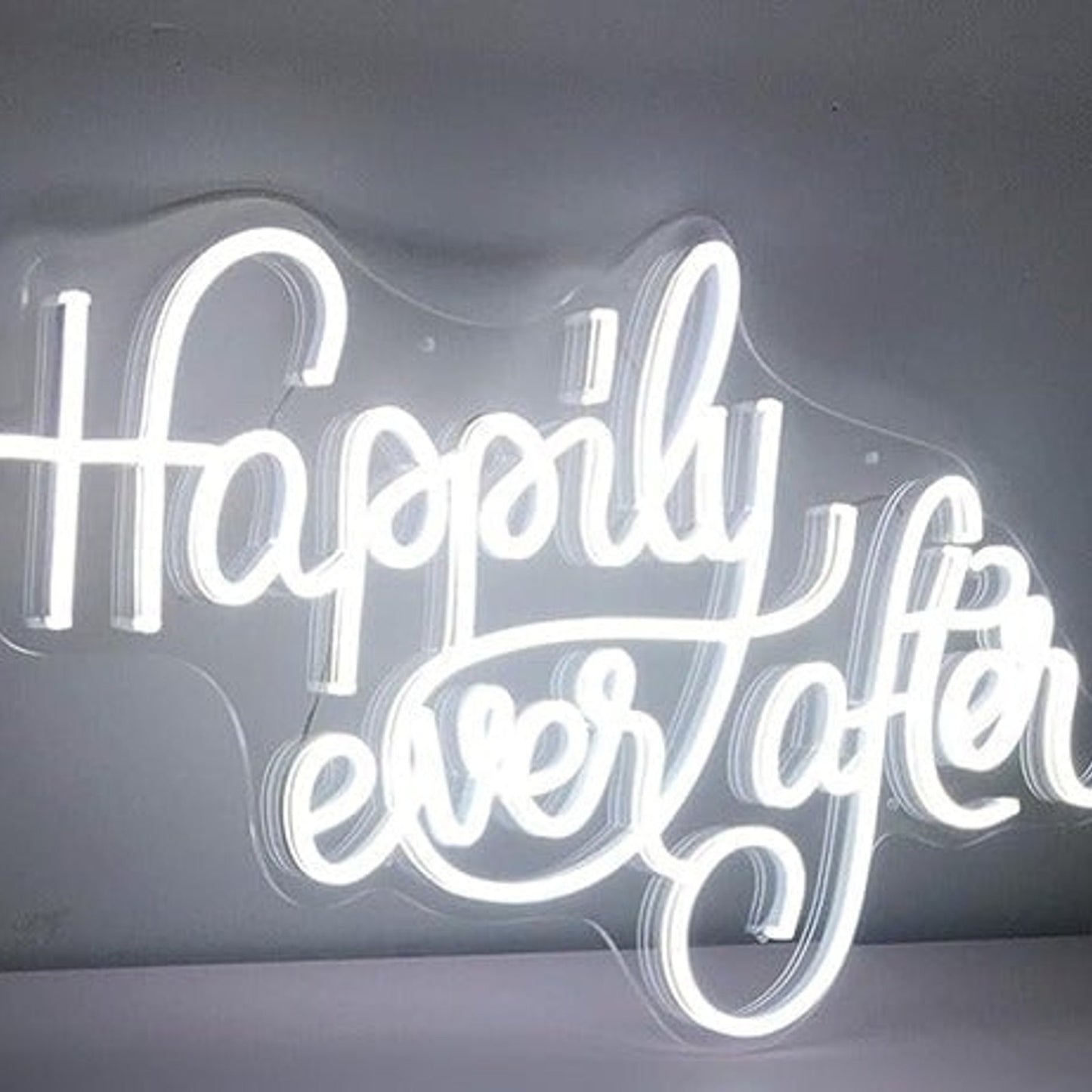 Lovely Vivid Bright White “Happily Ever After” LED Night Light Room Wall Decor