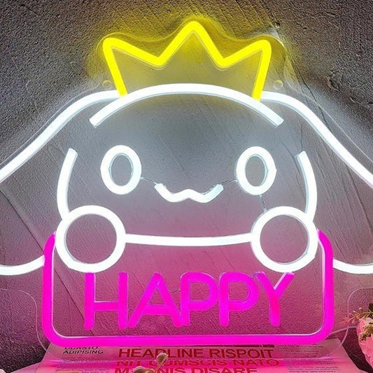 Cute Bright Baby Cinnamoroll Happy Crown LED Night Light Room Wall Decor