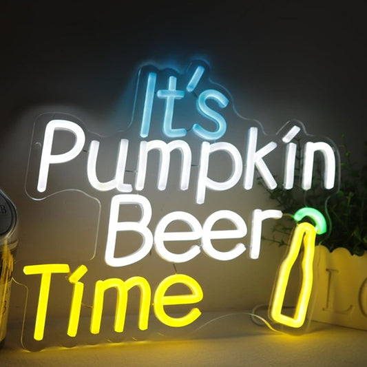 Fun Bright “It’s Pumpkin Beer Time” LED Night Light Room Wall Decoration