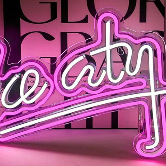 Vivid Bright Pink /White “Vice City” LED Night Light Video Game Room Wall Decor