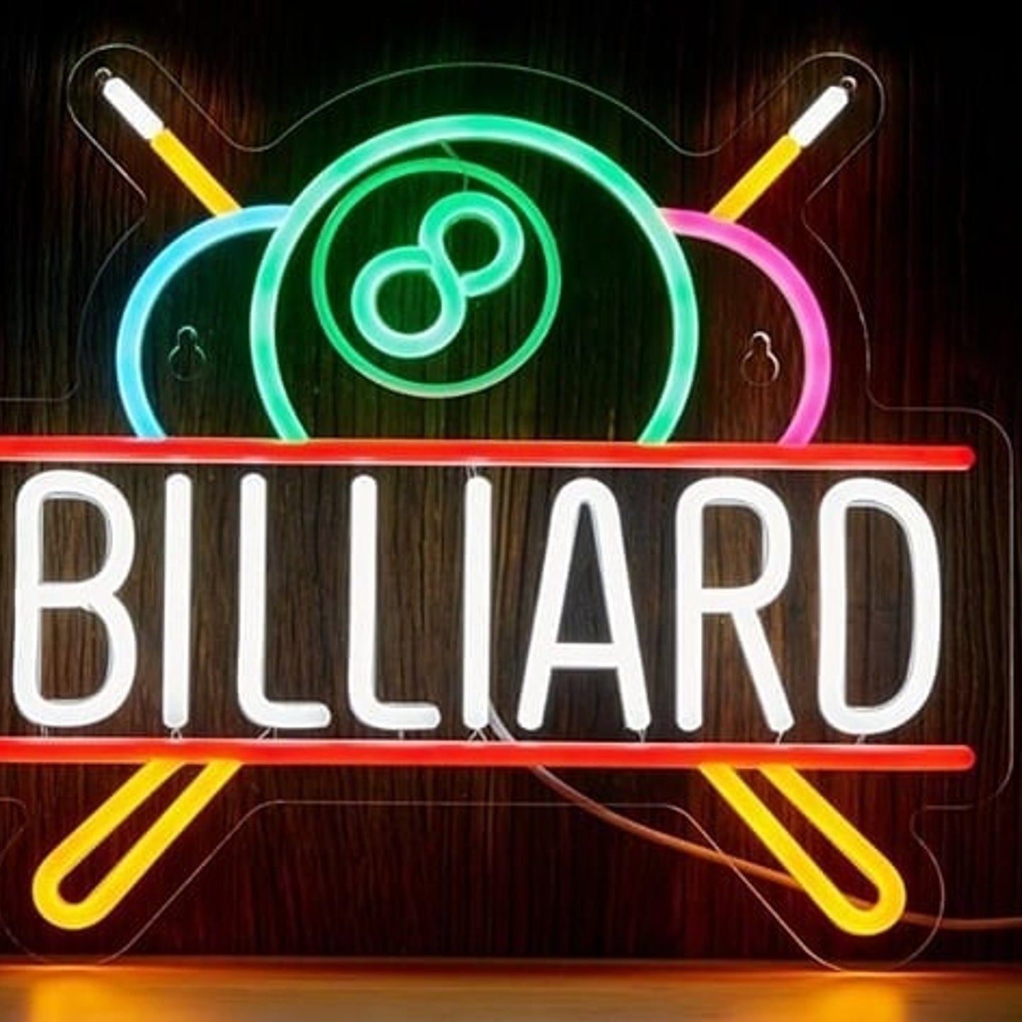 Fun Bright Colorful Billiard Pool Ball & Sticks LED Night Light Game Room Decor
