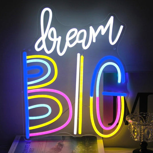 Vivid Bright Colorful “Dream Big” LED Night Light Room Wall Decoration