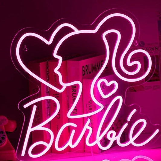 Lovely Bright Pink Barbie Heart LED Night Light Room Wall Decoration