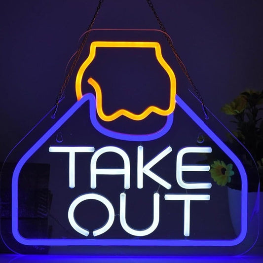 Vivid Bright Colorful Takeout Bathroom LED Light Store Shop Restaurant Sign