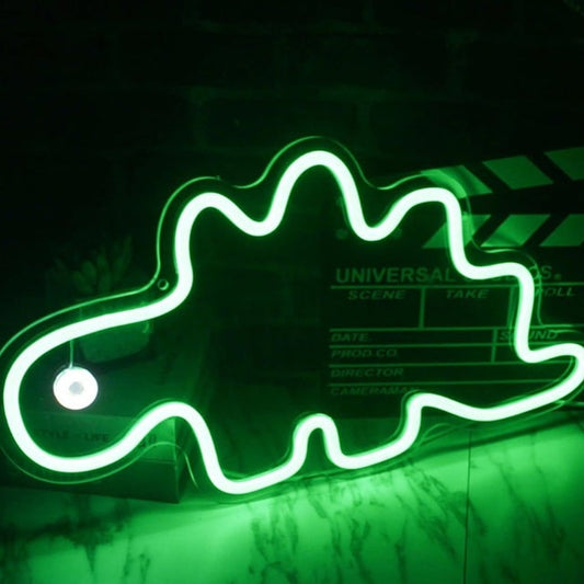 Cute Bright Green Baby Dinosaur LED Night Light Room Wall Decoration