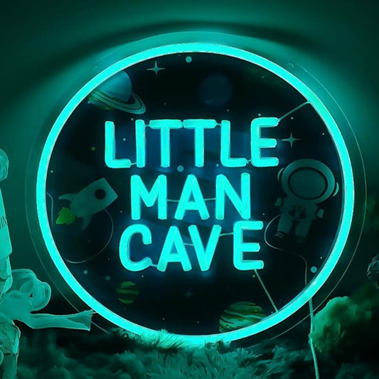 Lovely Bright Blue “Little Man Cave” LED Night Light Room Wall Decoration