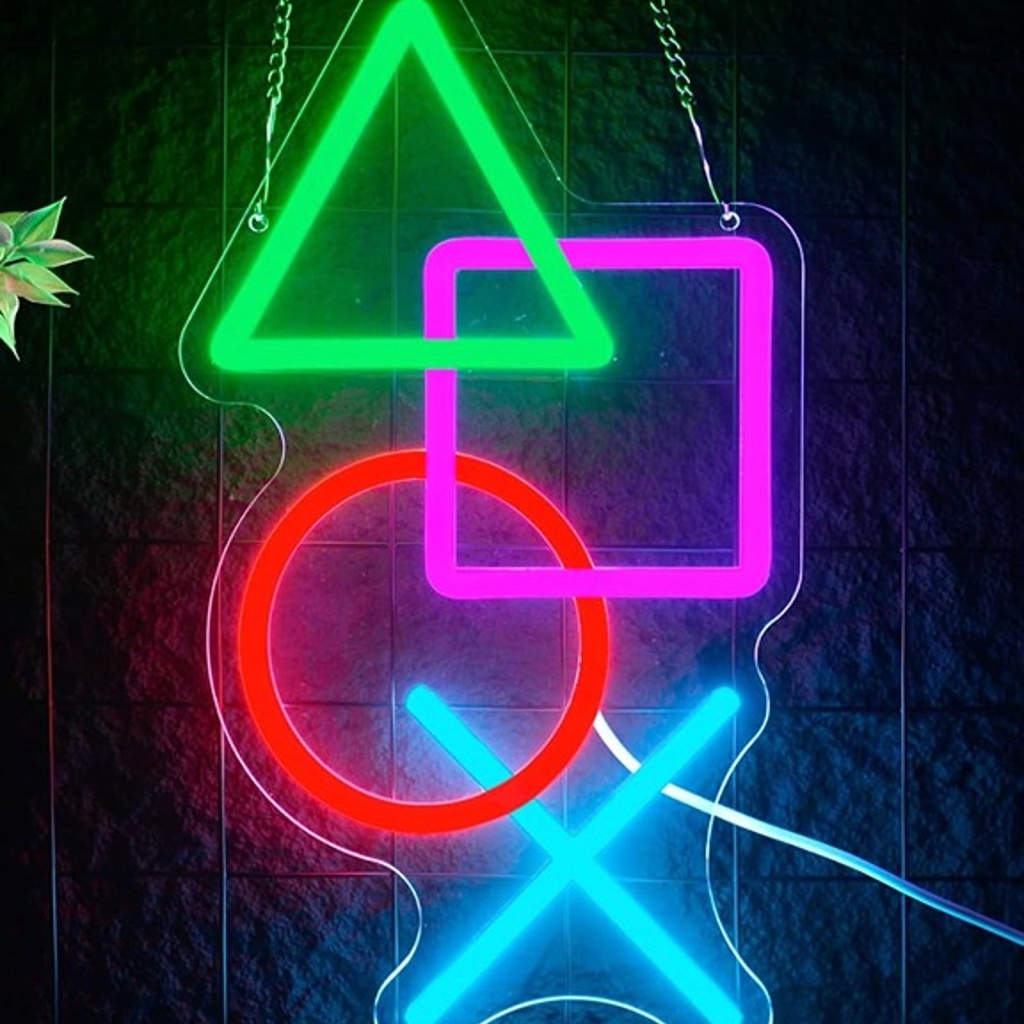 Fun Bright Colorful Playstation Vertical Zig Zag Night Light Game Room Decor
