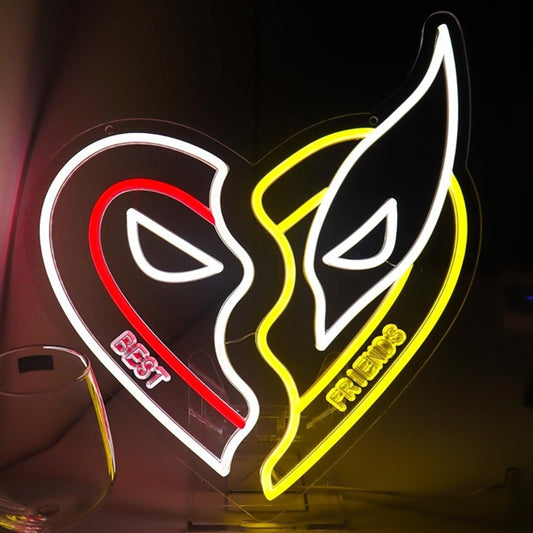 Fun Bright “Best Friends” Dead Pool & Wolverine LED Light Marvel Super Hero Room