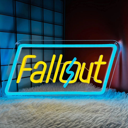 Bright Bethesda Fallout Video Game LED Night Light Sign Gamer Room Wall Decor 2