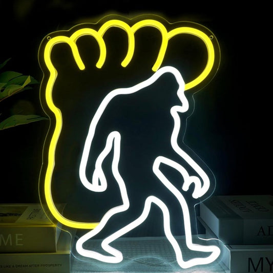 Fun Bright Yellow Big Foot Sasquatch LED Night Light Room Wall Decoration