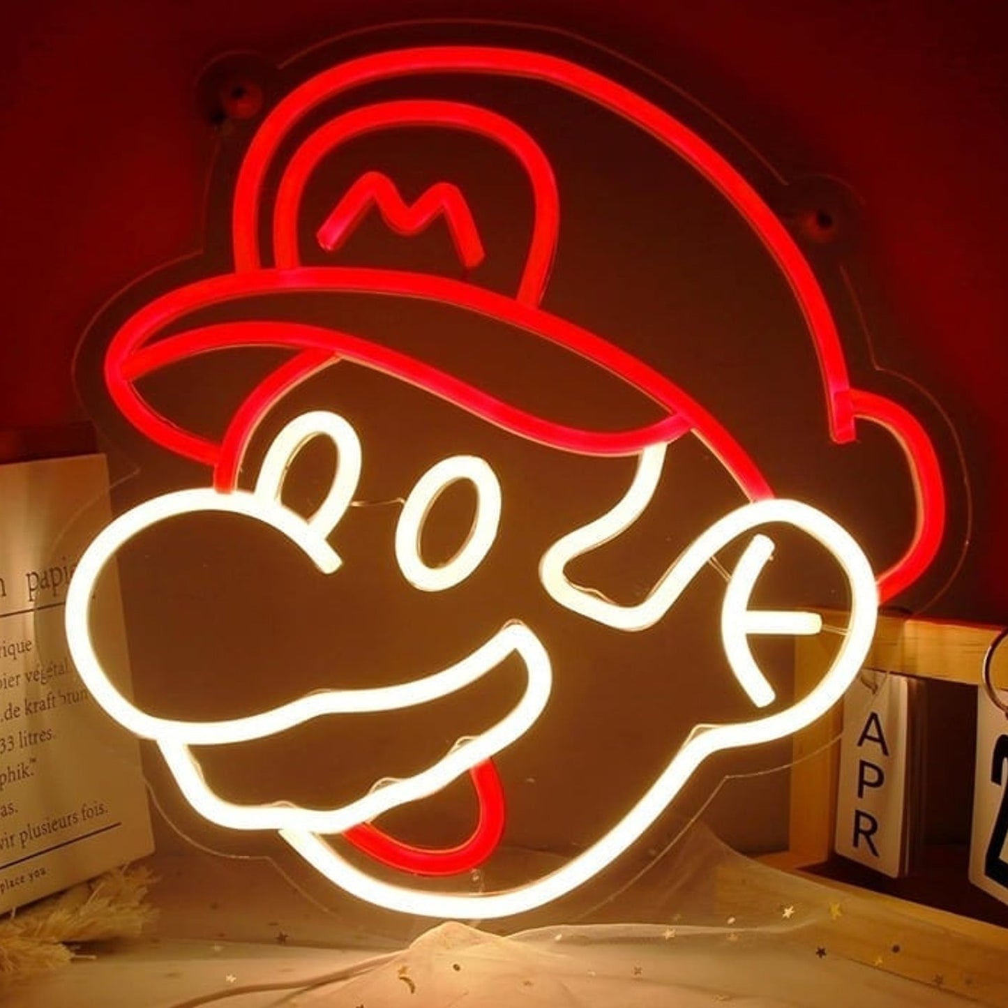 Fun Bright Happy Mario LED Night Light Video Game Room Wall Decor