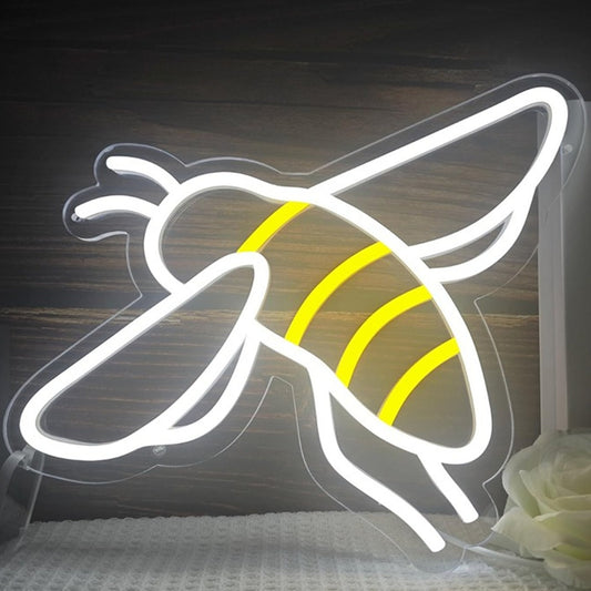 Lovely Bright White / Yellow Bumble Bee LED Night Light Room Wall Decor