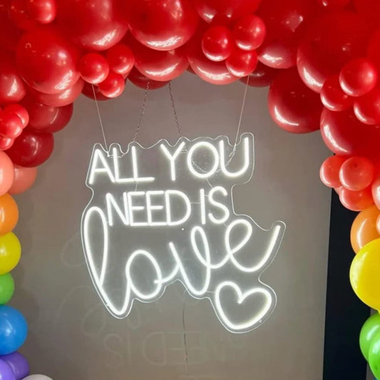 Adorable Large Bright “All You Need is Love” Heart LED Romantic Light Room Wall