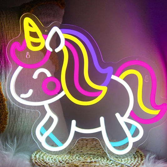 Lovely Bright Rainbow Baby Unicorn LED Night Light Room Wall Decoration