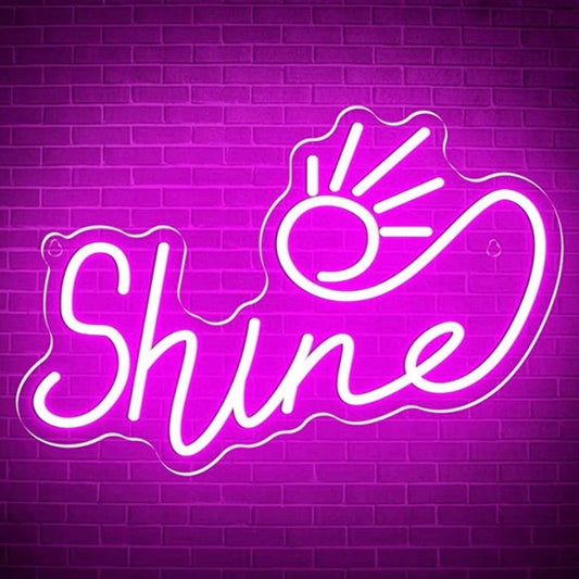 Lovely Bright Pink Shine Sun LED Night Light Room Wall Decoration