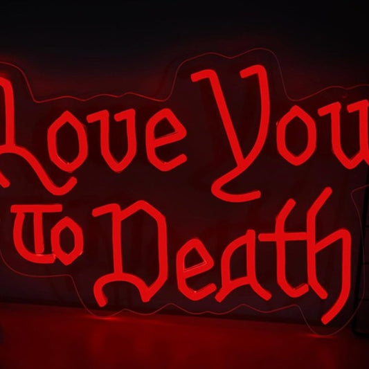 Lovely Bright Red “Love You to Death” ELD Night Light Room Wall Decoration
