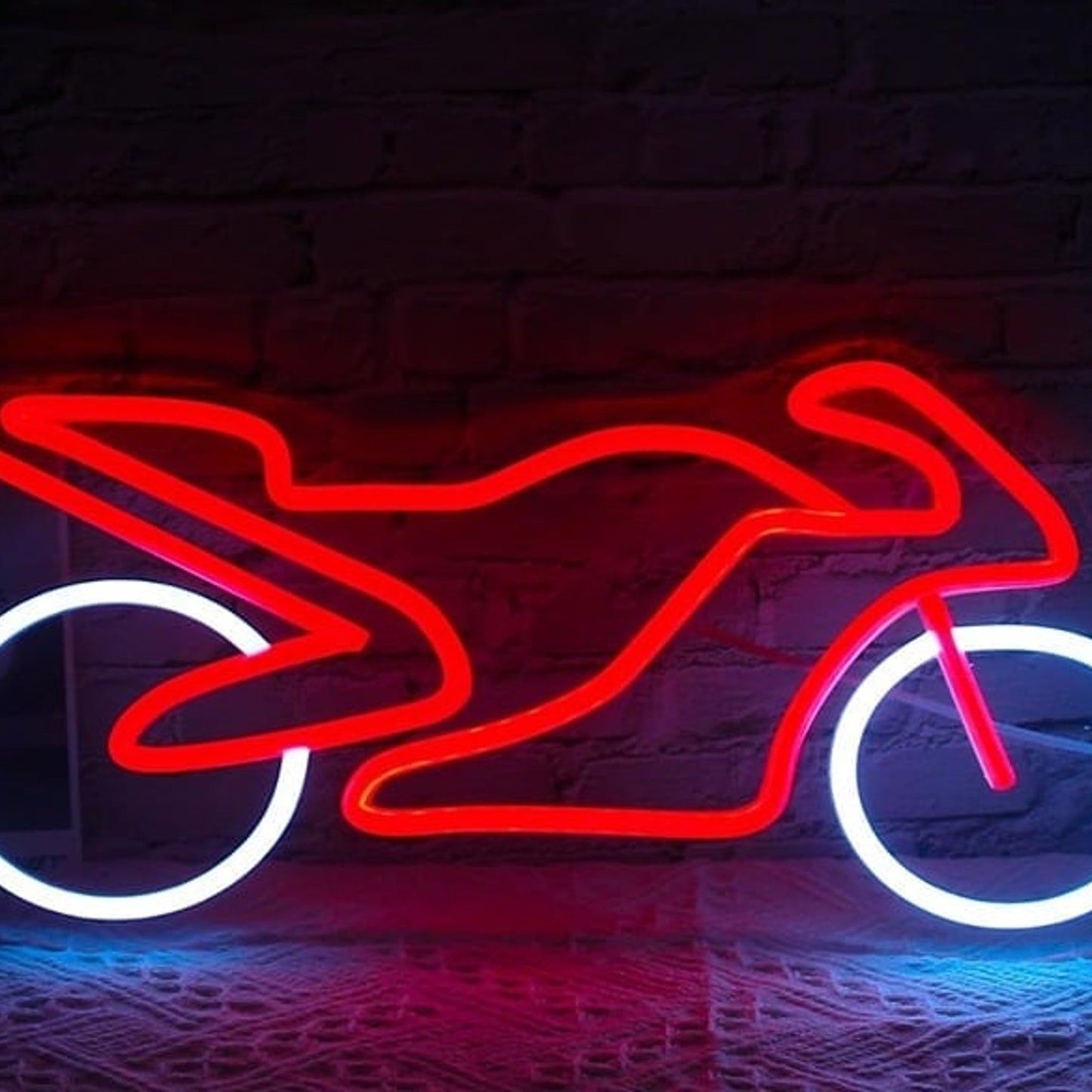 Fun Bright Red Fast Motorcycle LED Night Light Room Wall Decoration