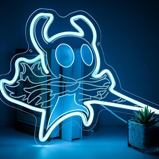 Fun Bright Blue Hollow Knight LED Night Light Video Game Room Wall Decoration