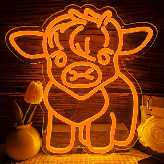 Cute Bright Baby Cow LED Night Light Room Wall Decor