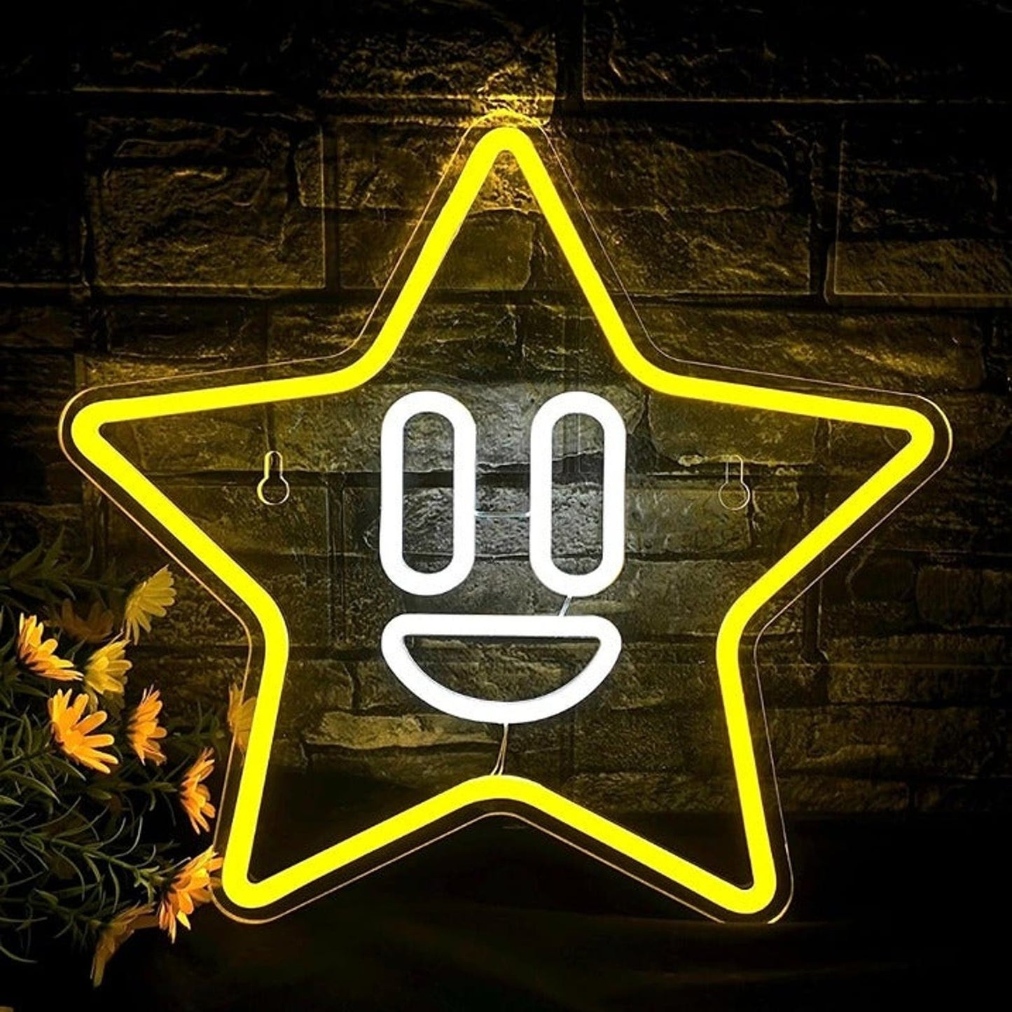 Vivid Fun Bright Super Mario Bros Power Star LED Light Video Game Room Decor
